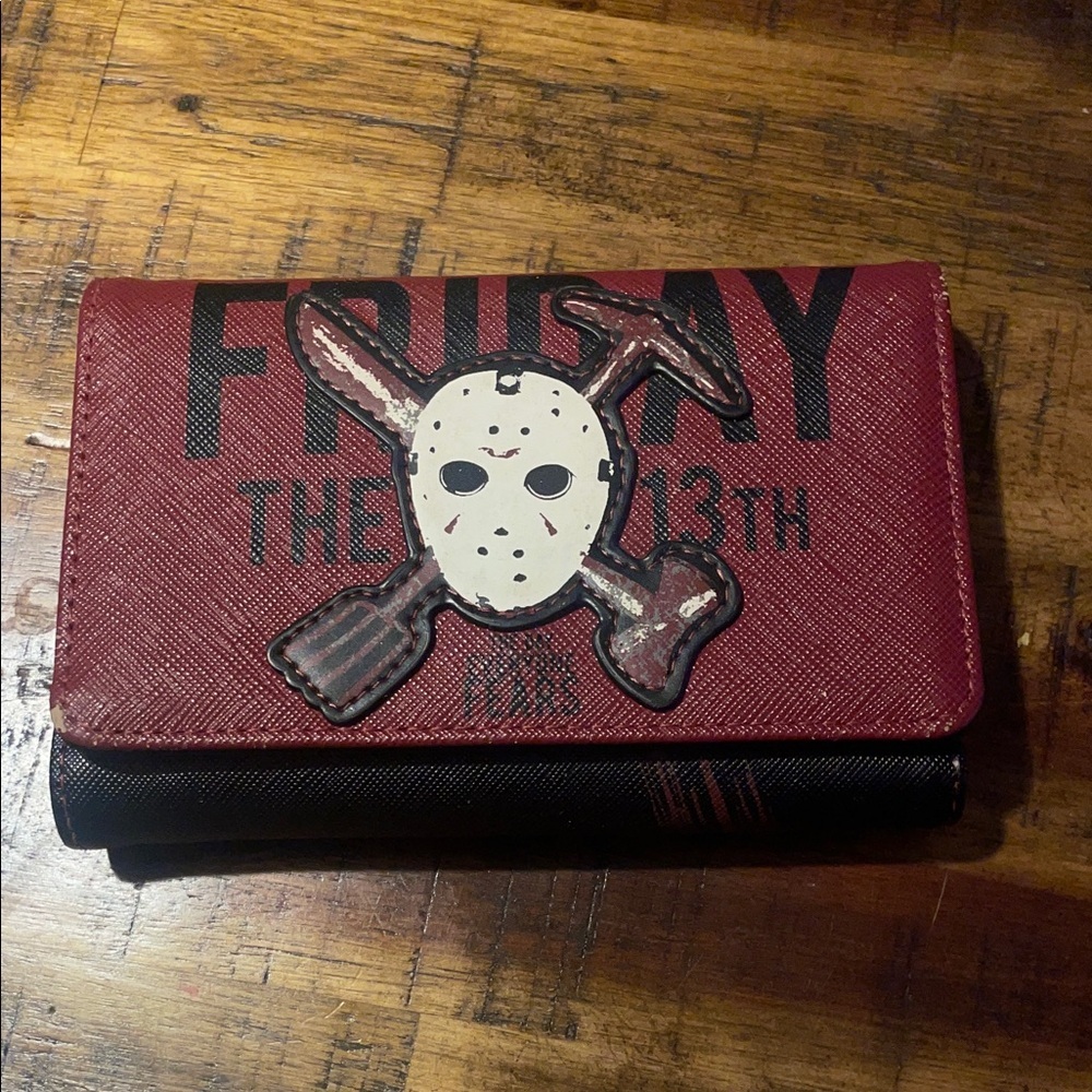 Loungefly Red and Black Friday the 13th Wallet - Picture 1 of 6